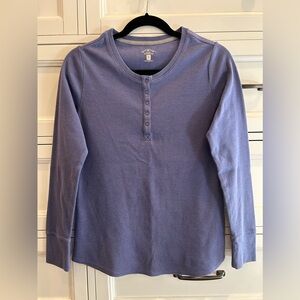 Blue Mountain Women’s Long Sleeve Thermal Henley Top Size S